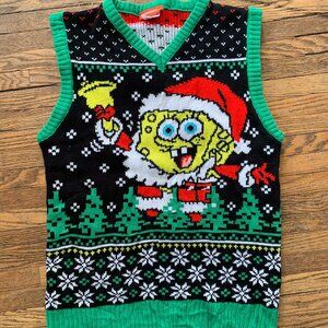 Authentic Nickelodeon SpongeBob SquarePants Holiday Knitted Vest - Medium